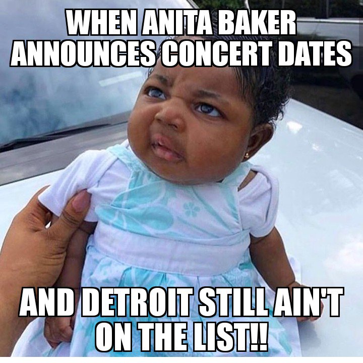 QStorm313's tweet photo. OMG we are dying over here....it's like Christmas morning and Santa forgot us!! π²πππ#anitabaker #Detroit #wmxd #rapture #farewelltour @IAMANITABAKER https://t.co/EaSGXGQSzn