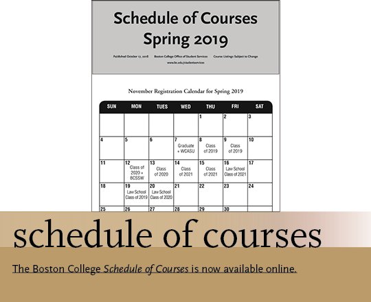 Bc Student Services On Twitter The Boston College Schedule Of Courses For The Spring 2019 Semester Is Now Available Online Https T Co Ca8dlyo6bc Bostoncollege Https T Co 4eenxqlyzb boston college calendar 2021