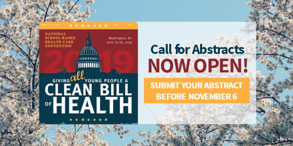 The Call for Abstracts for our 2019 convention in Washington, DC is OPEN. 🎉🎈

We’re looking for YOUR bold and innovative ideas on a variety of school-health topics. The deadline to submit is fast-approaching (November 6!), so don't delay: bit.ly/2Af9IIa