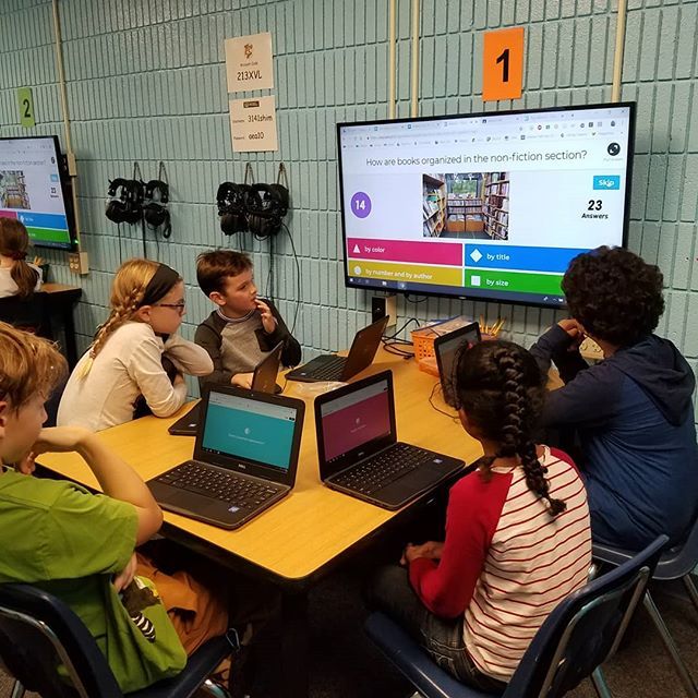 shimcirc's tweet photo. Testing our library knowledge with Kahoot! #shimeksharks #wearethesharks #iccsdlibs https://t.co/4hfoUEdu2F https://t.co/OM2oR8sJtH