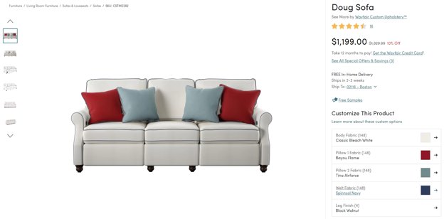 wayfairatwork's tweet photo. By giving shoppers the power to customize the looks they love, millions of products turn into zillions of combinations. Our Custom Upholstery Experience presents opportunities that our 3D imaging team pursues to provide our customers with every option https://t.co/z5V5zVoNzO https://t.co/9YPVOZMtVd