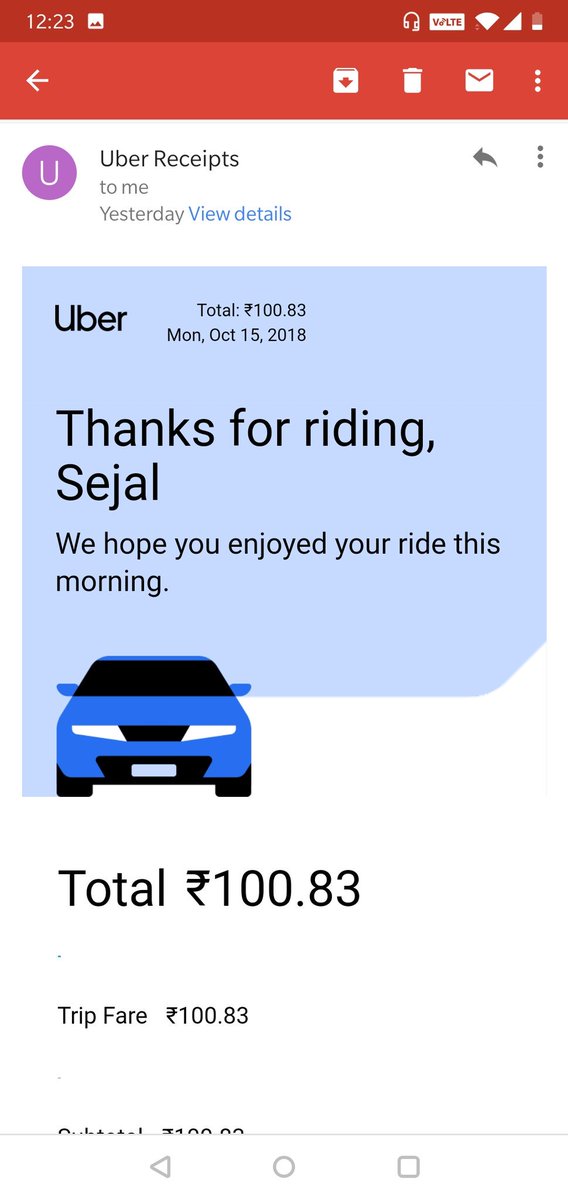 sej19's tweet photo. @Uber_Support your app reflects a payment which I have already made ... I can't make payments for other trips because of this .... Refer below screenshots of receipt. I donno why it still reflects I owe the amount I have already paid !!!!!! @Uber @UberIndia https://t.co/N2AzyVoFTg