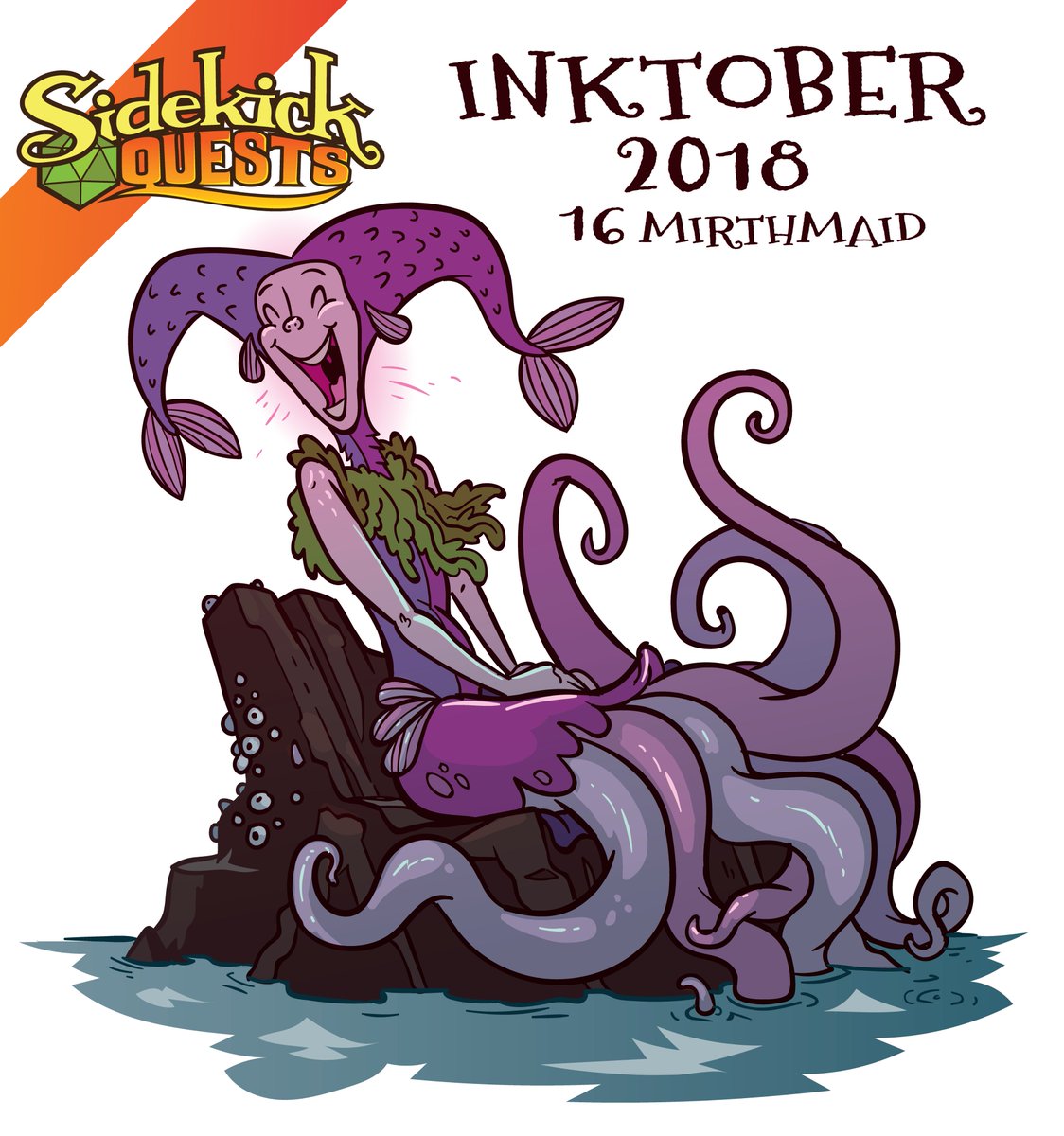 jamesstowe's tweet image. Today&apos;s Sidekick Quests themed #inktober drawing: A Mirthmaid suggested by Jimmie Bise. Jimmie&apos;s description: Do not confuse Mirthmaids for their mermaid cousins. They are far worse. Like Sirens, Mirthmaids lure sailors to their doom, but instead of songs, they use corny jokes.
