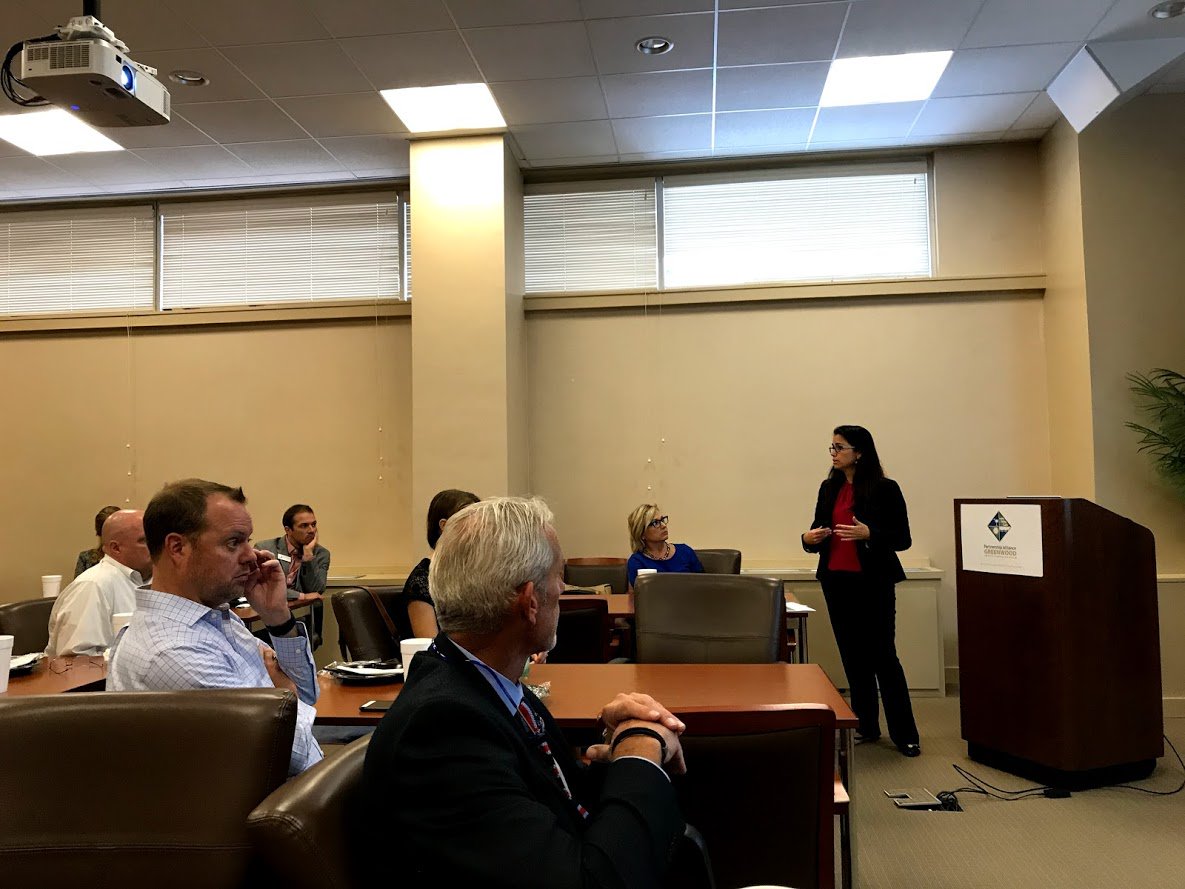 GwdAlliance's tweet photo. Elizabeth Gibbes Attorney at @ParkerPoe presenting for our #NewsandNetworking "The Shifting Immigration Paradigm: Immigration Basics in the Age of the Invisible Wall" Great information on navigating immigration for #FDI &amp; #lifescience companies. https://t.co/5l16bX2QaQ