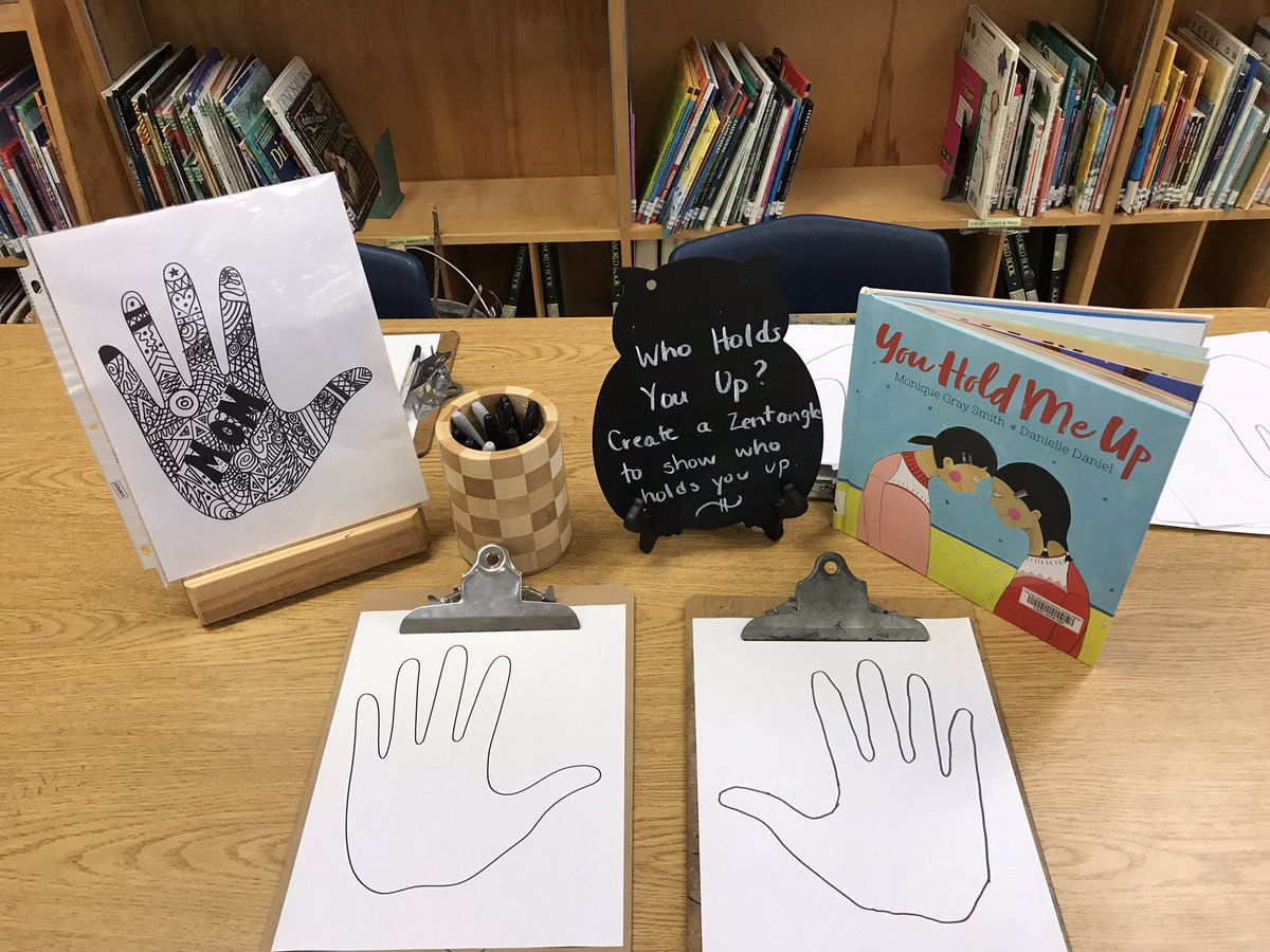 AmyAmypagett5's tweet photo. You Hold Me Up, Global Read Aloud week 3. Zentangle art to show, who holds us up! @LadyEatonES #GRA18 @ltldrum #tldsbart https://t.co/1AiStaRx9Z