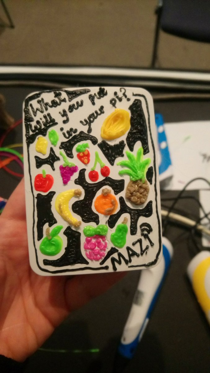 WeeReplicators's tweet photo. Fun @MaziZoneEU workshop at summerhall today learning all about mazi and then spent some time customising our raspberry pi cases. @Raspberry_Pi #3dprintingpen #making #makermovement https://t.co/RpYMbUCTXb