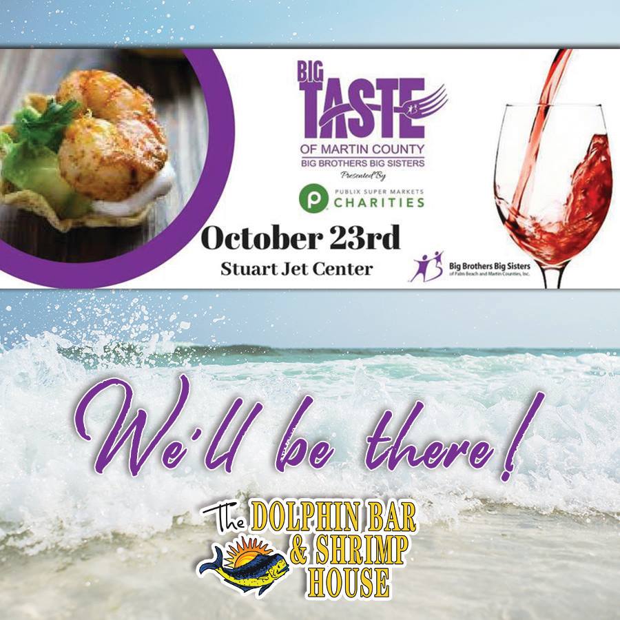 TheDolphin_Bar's tweet photo. Well hello food fans!! Will we see you for the Big Brothers & Big Sisters of Palm Beach & Martin Counties 2018 BIG Taste of Martin County on Tuesday, October 23rd at the Stuart Jet Center! Bring your appetite! #DolphinBar #JensenBeach #Foodie #JetCenter #BIGtasteofMC https://t.co/FtT9bggIo9