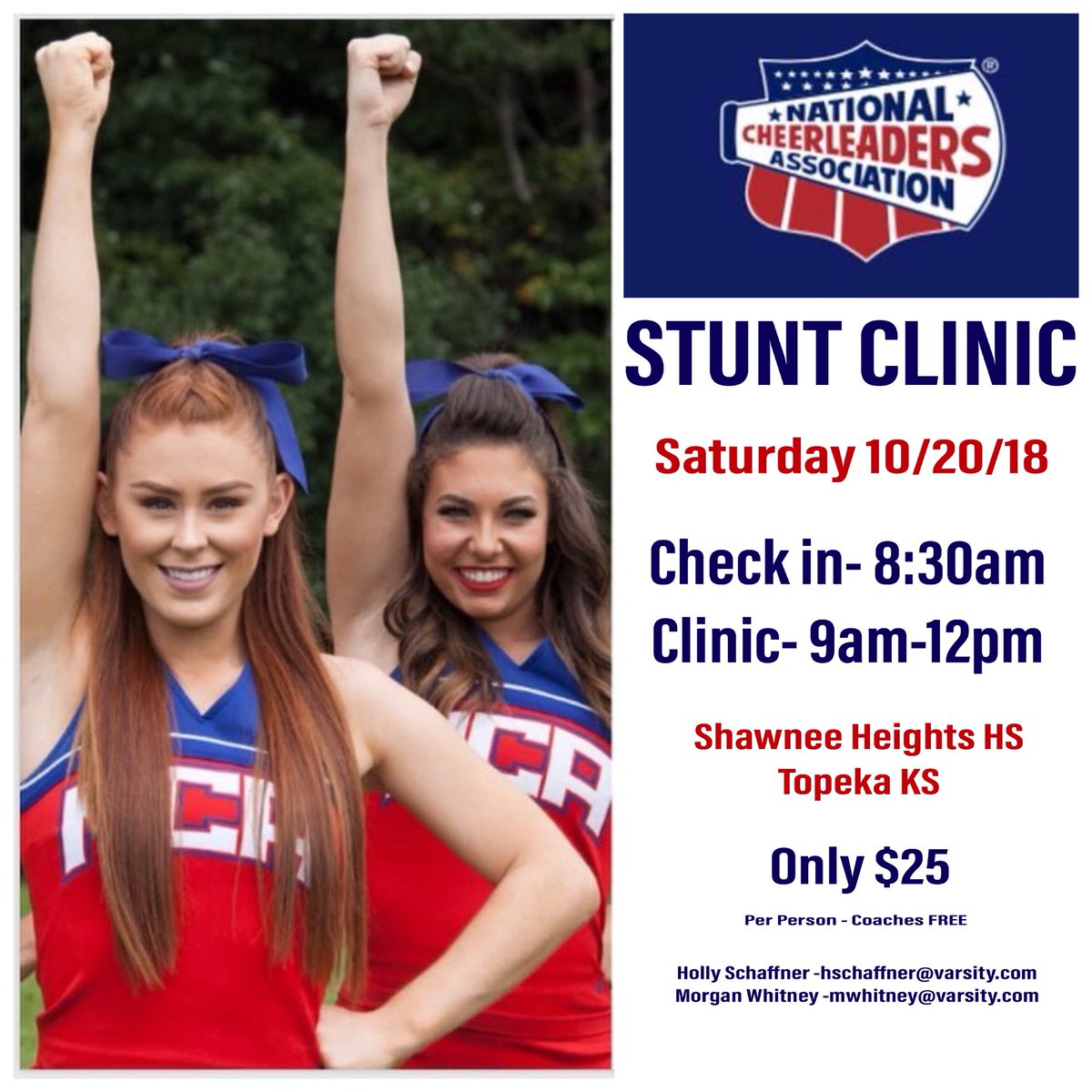 PolyesterHustle's tweet photo. You can still sign up for the Stunt Clinic This Saturday!!! Email me today to reserve your spot!!! Only $25 and Coaches FREE . Pick up some new stunts for basketball or work on State Cheer Stunts! https://t.co/PDuFOzsw9r