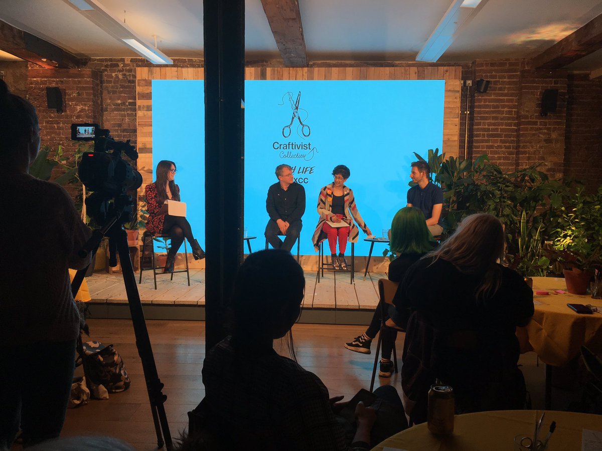 sophieyateslu's tweet photo. I asked a question at @Craftivists event about keeping #craftivism accessible. Some good tips and real honesty in Sarah and the panel members answers - thank you! I’m taking lots of ideas back to @campaigncamp tomorrow #GentleProtest #LLXCC @LushLtd https://t.co/Bh0r65aebb
