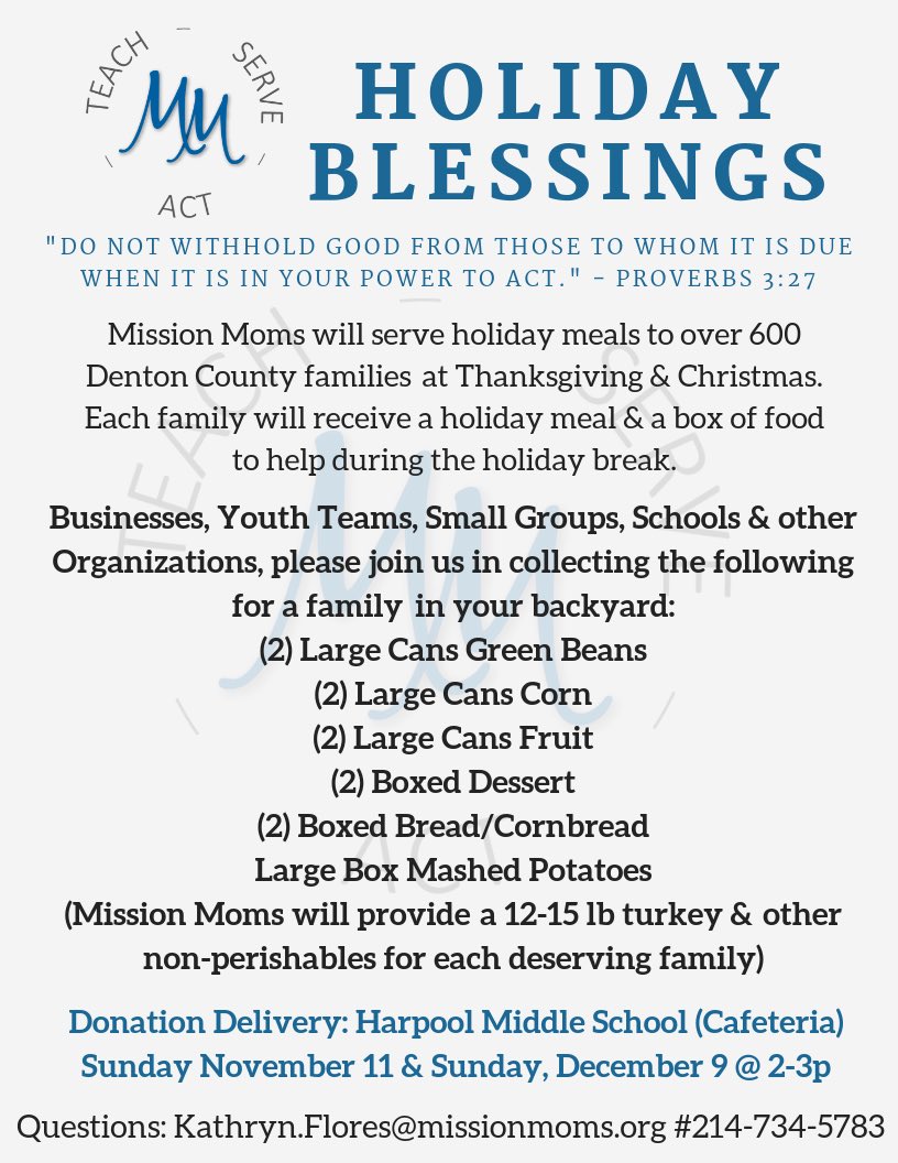 Teach your children to serve in their own community &amp; act upon the kindness in their hearts! Teach. Serve. Act. #missionmoms #holidayblessings