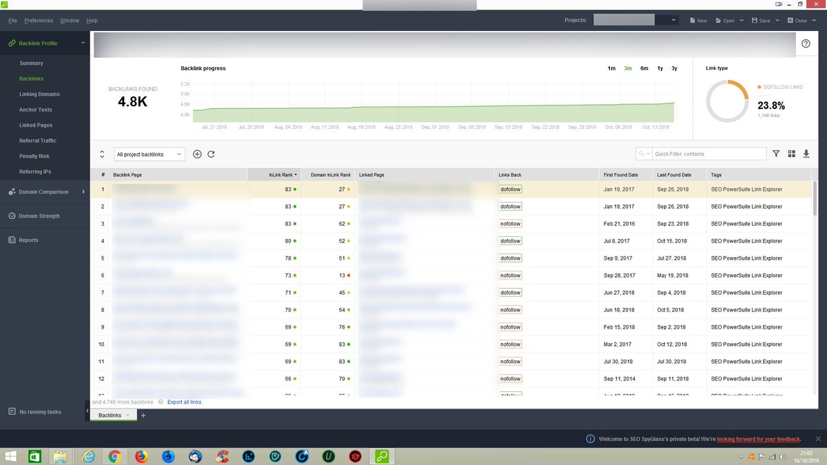 PixelAngry's tweet photo. I’m beta-testing the new backlink index by SEO PowerSuite #newbacklinkindex #seopowersuite”   
Decisively improved, it has become a very important tool for the #seo https://t.co/6M8PtC0DPb