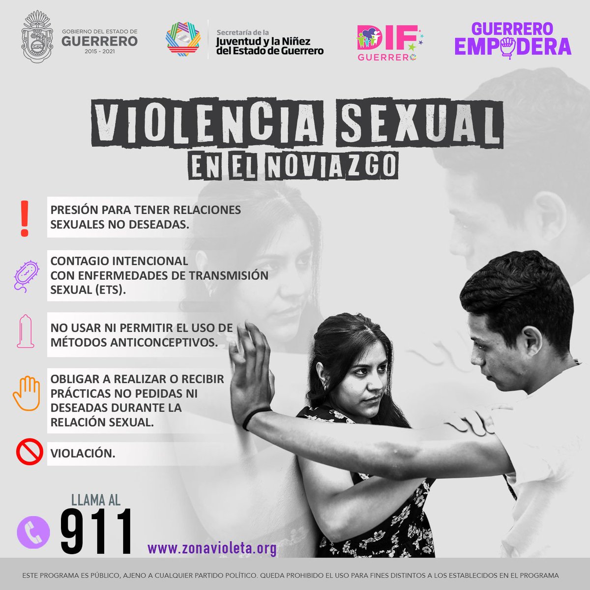 ZonaVioletaGro's tweet photo. Todas las personas sin importar la edad, el sexo, la religión o la clase social pueden sufrir violencia sexual.
¡No te calles y denuncia!🆘🔊 https://t.co/DPvTnr8tlg