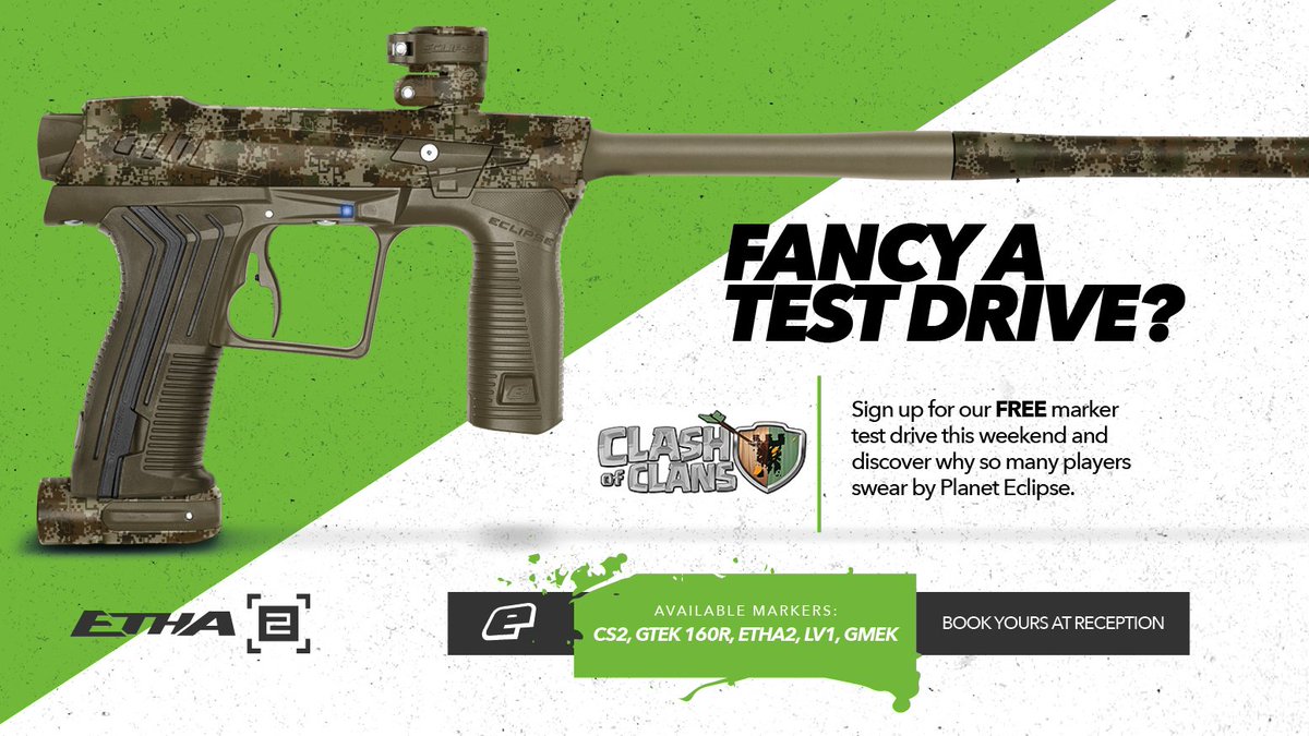 Planeteclipse's tweet photo. Give your Clan the best possible chance of victory by signing up for one of our awesome marker test drives.

For FREE!!

Upgrading? Or just curious? It doesn't matter, just sign up and enjoy!

#planeteclipse #testdrive #freespin #trialrun #cs2 #gtek160r #etha2 #gmek #lv1 https://t.co/ADTyxCGKXP