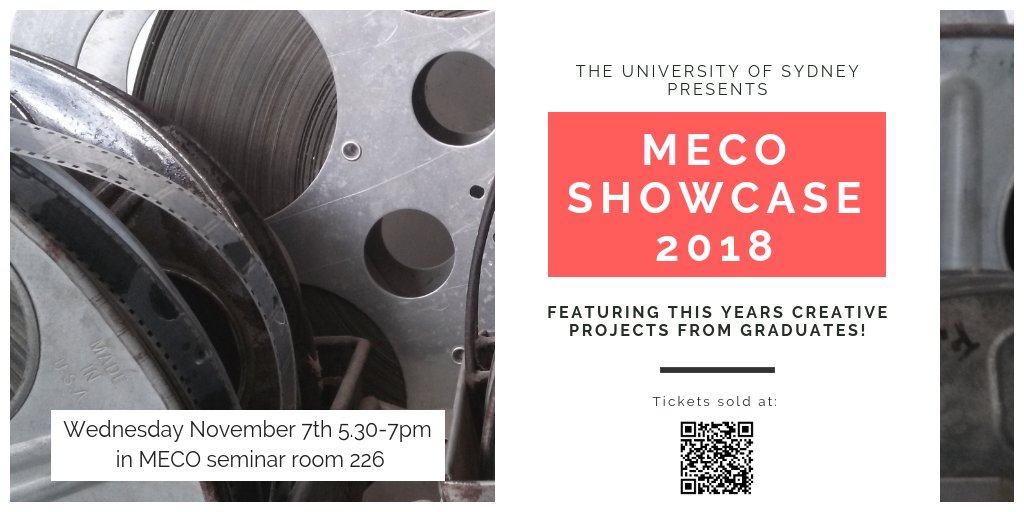 2018Meco's tweet photo. Gearing up for the 2018 #MECOshowcase - exhibiting the best media works from our writing, podcast and radio, video, magazine publishing and internet/social media students! Register for tickets at https://t.co/yUBmNBNes2 https://t.co/4l9xwLdHUD