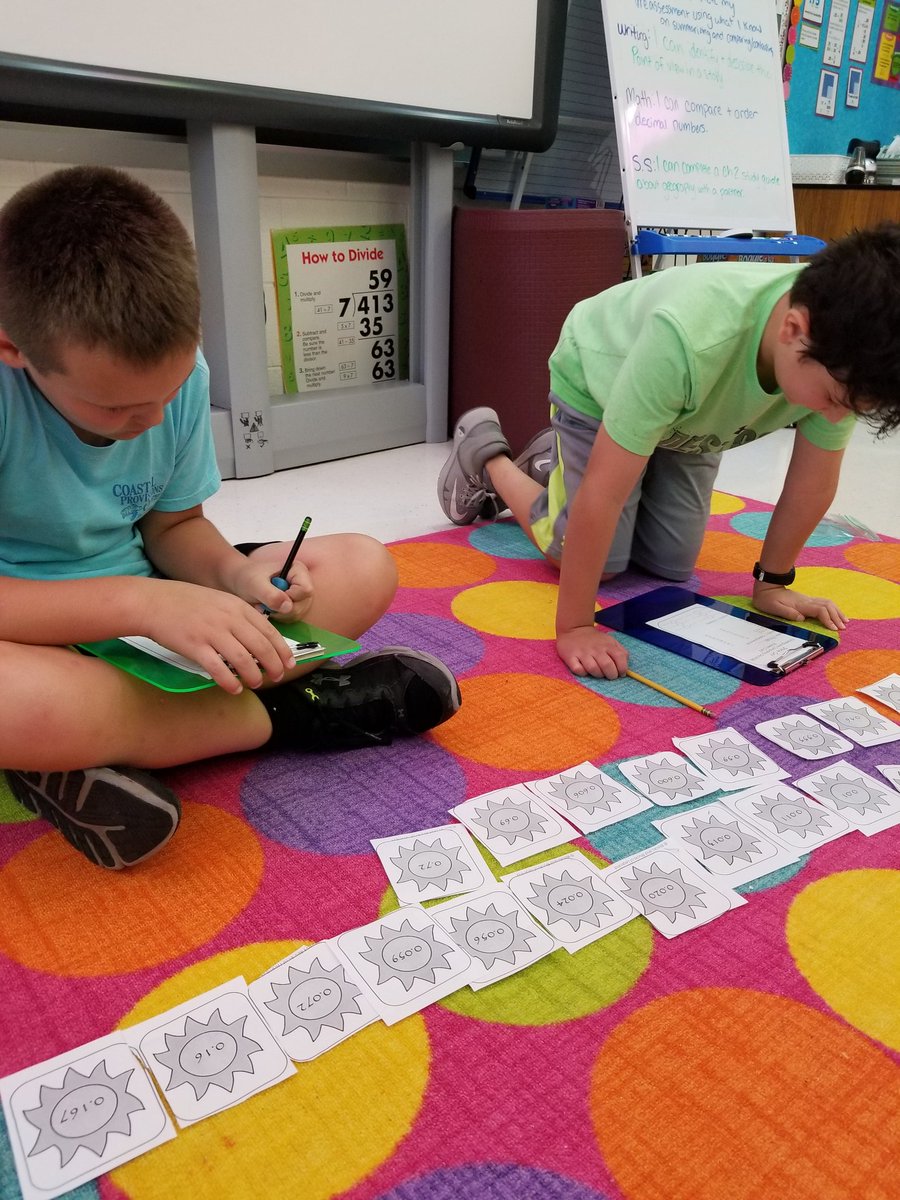 hrzes5thgrade's tweet photo. Working through a large amount of decimal numbers- ordering them from least to greatest https://t.co/jhknMGEJ6J
