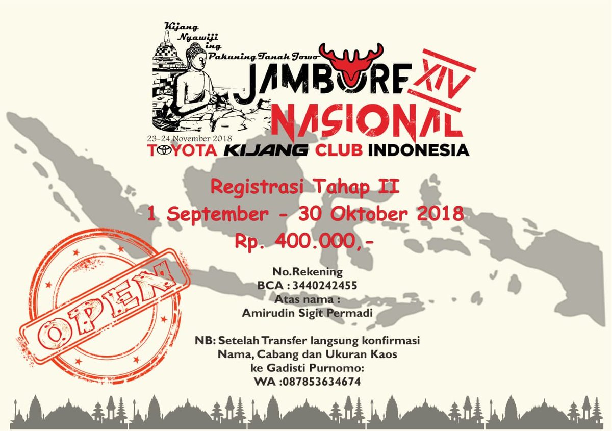 Ayo Ramaikan Jamnas <a href="/TKCI_Official/">TKCI Nusantara</a> Magelang ,, JOKKA BELLA MAE RI BUTTA JAWA #jamnastkci #bravo <a href="/TKCI_JAKARTA/">TKCI JAKARTA</a> <a href="/TKCI_BANDUNG/">TKCI BANDUNG</a> <a href="/TKCI_jogja/">[TKCI] YOGYAKARTA</a> @TKCI_Makassar <a href="/TKCI_Palembang/">[TKCI] Palembang</a>