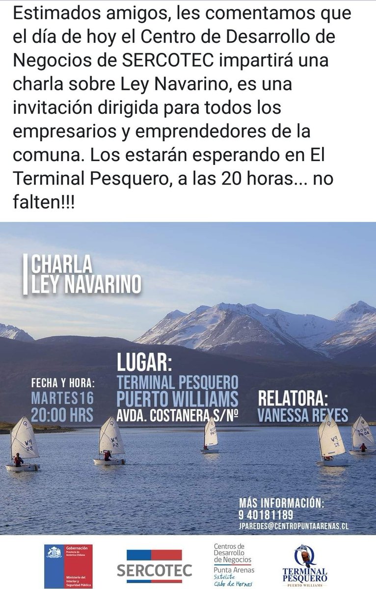 mssdz's tweet photo. 📢 Atención Puerto Williams https://t.co/Zf9MTEpQkD
