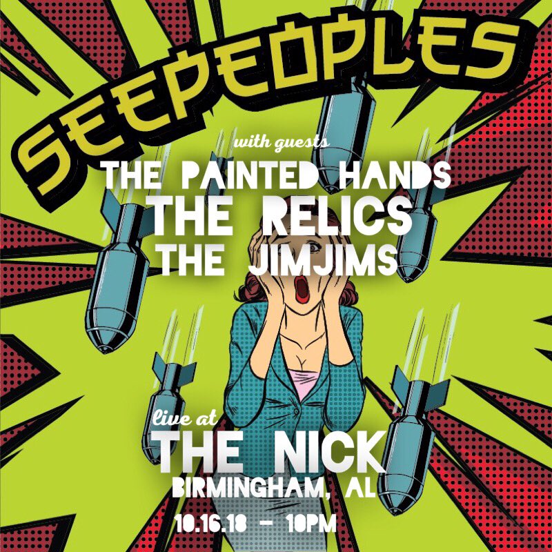 Seepeeps's tweet photo. #tonight @TheNickBham w @thejimjimsbham @the_Relics #paintedhands !!! Don’t miss !!#IndieMusic #tourlife
Advance fix still avail at :
https://t.co/kXwIFAkmAw https://t.co/rk1BpizJ32
