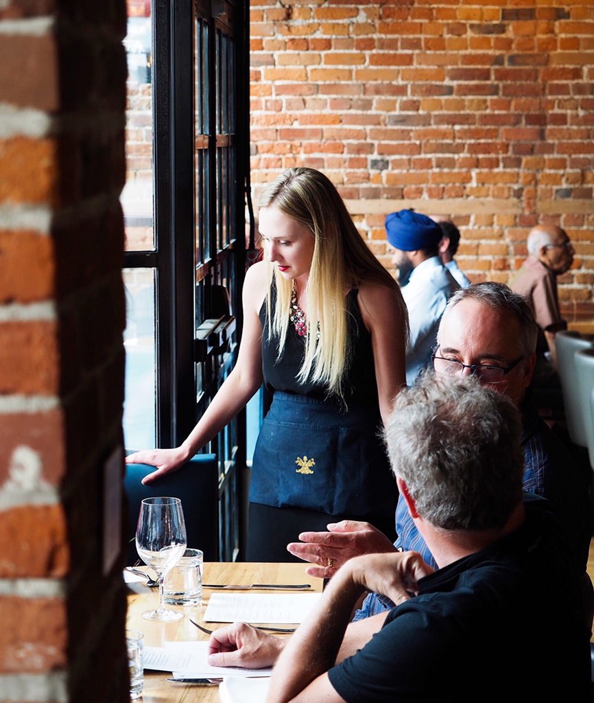 Our main dining room has a blend of historic architectural elements and modern design makes this a perfect space for the most intimate or energetic occasions alike #CopetinTO #KingEast #Toronto