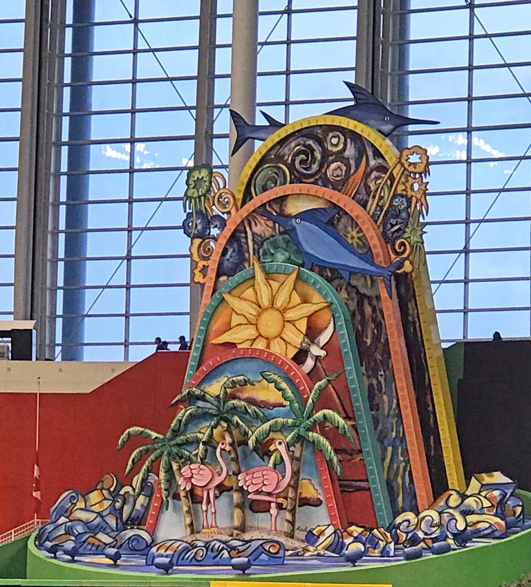 MiamiHerald's tweet photo. BREAKING: Derek Jeter gets his wish: The Marlins home-run sculpture is outta there. https://t.co/eZBBaZ0QGT https://t.co/qSWaZX6Fa2