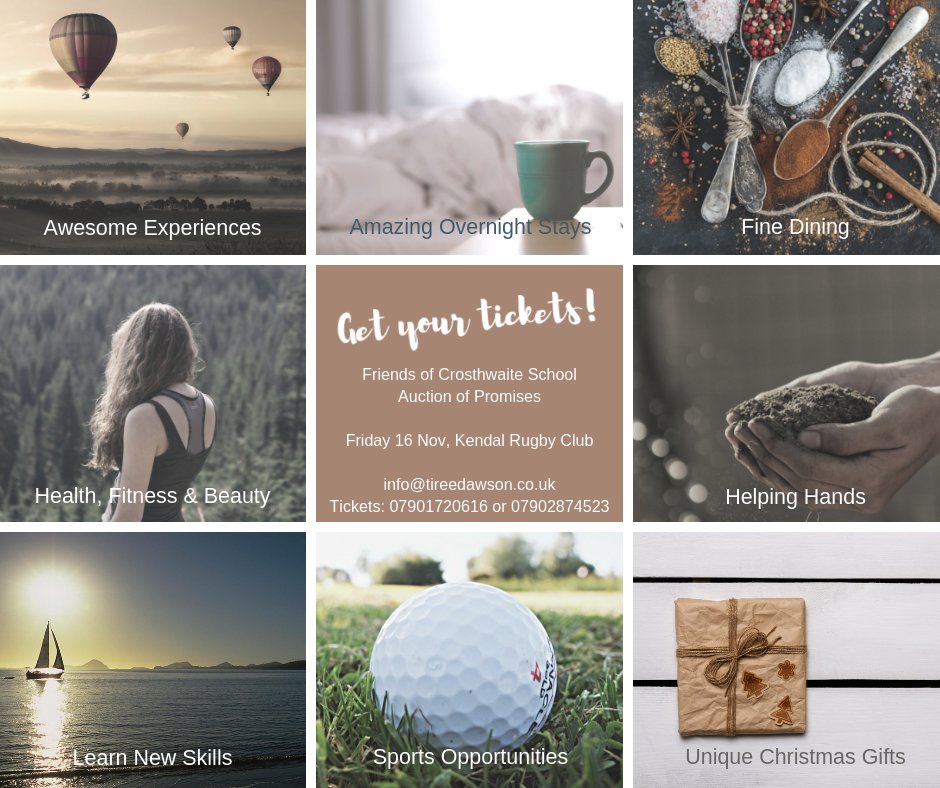 Tickets are selling fast for our Auction of Promises - we have over 80 AMAZING lots - please support our village school and bag yourself some truly unique gifts and treats! #charityauction #cumbria @cumbria_lakes @lakedistrictpr <a href="/BBC_Cumbria/">BBC Cumbria</a> <a href="/KendalRUFC/">Kendal Rugby Club</a> @CrosthwaiteSch