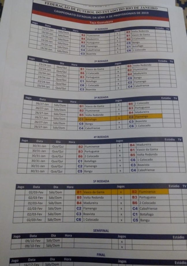 PrazerBfr's tweet photo. Taça Guanabara 2019

Olha a tabela dos jogos completas ai

#NotíciasBotafogo https://t.co/hkRdz5MJc5