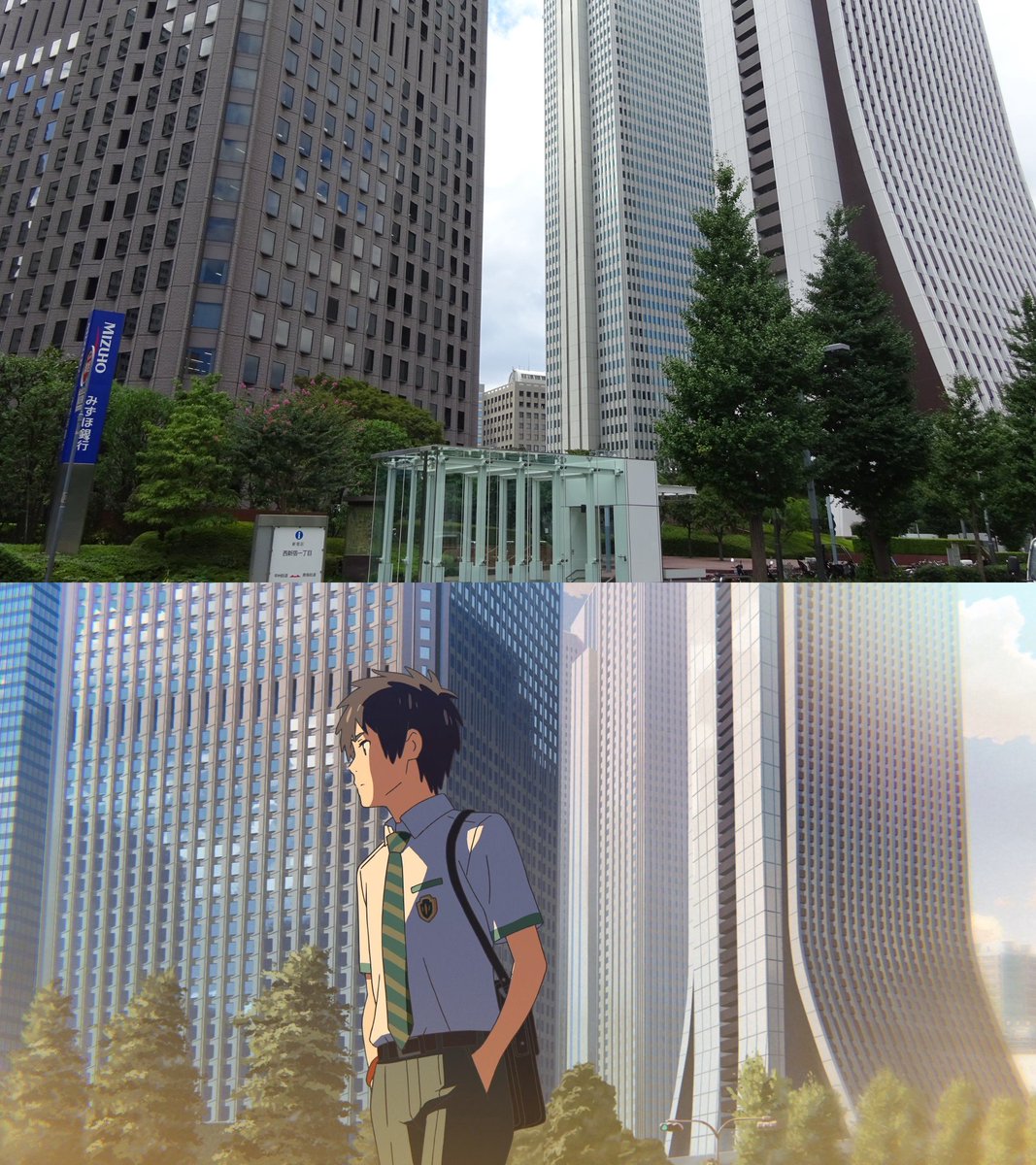 LunaticWeeb's tweet photo. Kimi no Na wa (Your Name) in real life. https://t.co/9tzVchgPQd