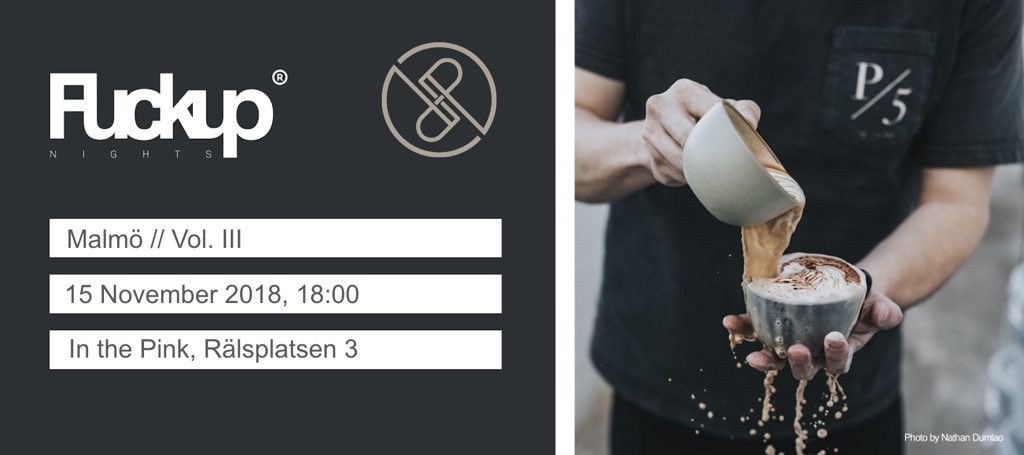 funmalmo's tweet image. It’s going down. Fuckup Nights Malmö Vol 3, 15 November at In the Pink. 
.
*** TICKET RELEASE 1 NOV - FREE - LIMITED SPOTS ***
.
#sharethefailure #funmalmo #fuckupnights #fuckupnightsmalmö