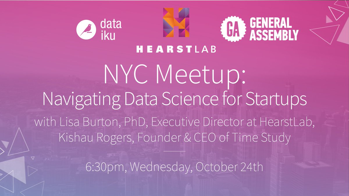 How can startups begin leveraging data science? Join us on Wednesday, October 24th to learn what you need to start a data science team with <a href="/lisajburton/">Lisa B.</a>, Executive Director at HearstLab and <a href="/kishau/">Kishau Rogers</a>, CEO &amp; Founder of Time Study | 
 bit.ly/2RJ3ZRz #datascience #startups
