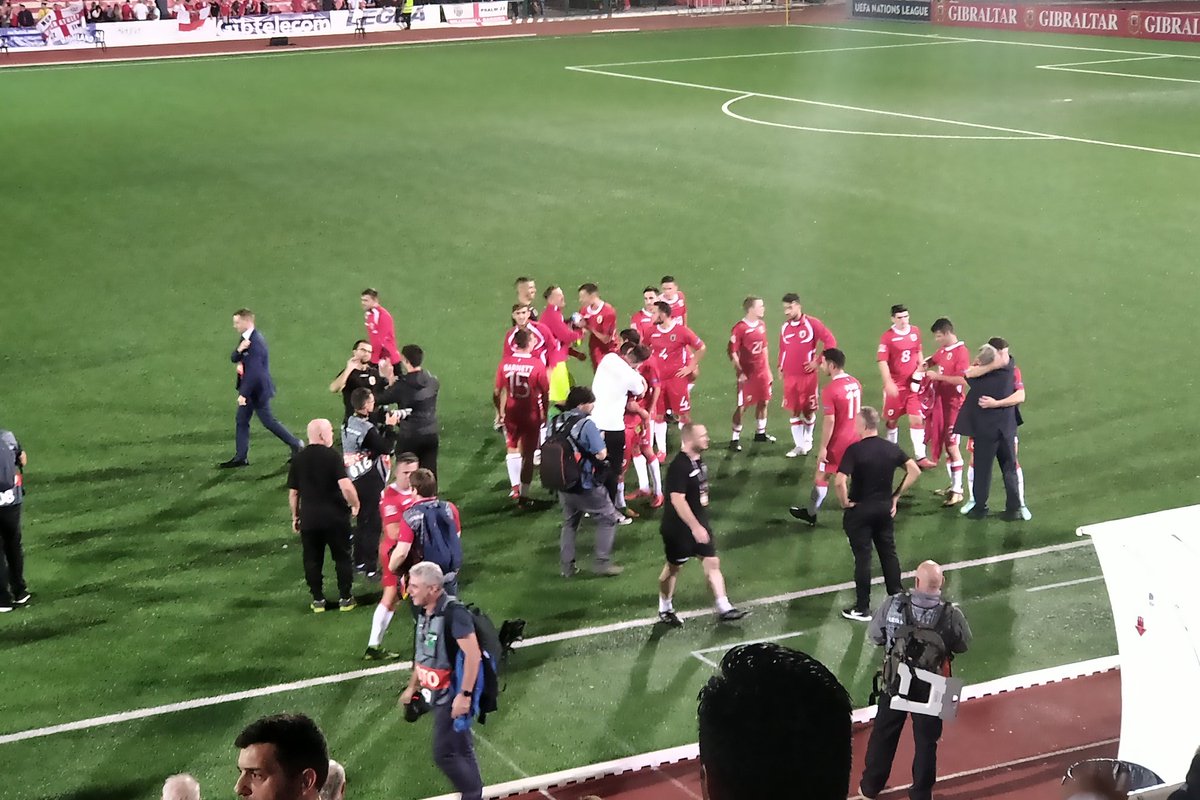 FabianPicardo's tweet photo. Incredible & inspiring @GibraltarFA result tonight at home in #Gibraltar. When you see our children dreaming the #GFA football dream & celebrating the goals and the win, all that long battle for membership of UEFA & FIFA is so worth it! #GoGFA #GoGibraltar #RedWhiteProud https://t.co/gcWwpKAzfW