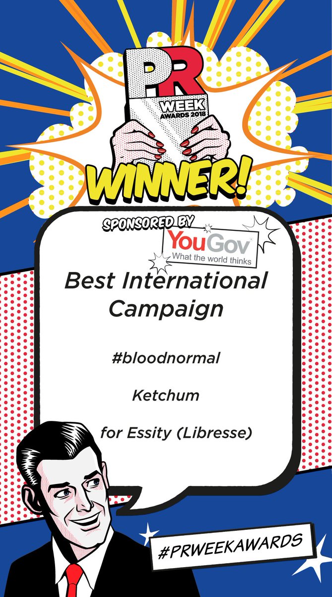 The inaugural winner of the Best International Campaign at the #PRWeekAwards is #bloodnormal by <a href="/KetchumUK/">Ketchum UK</a> for <a href="/essity/">Essity</a>