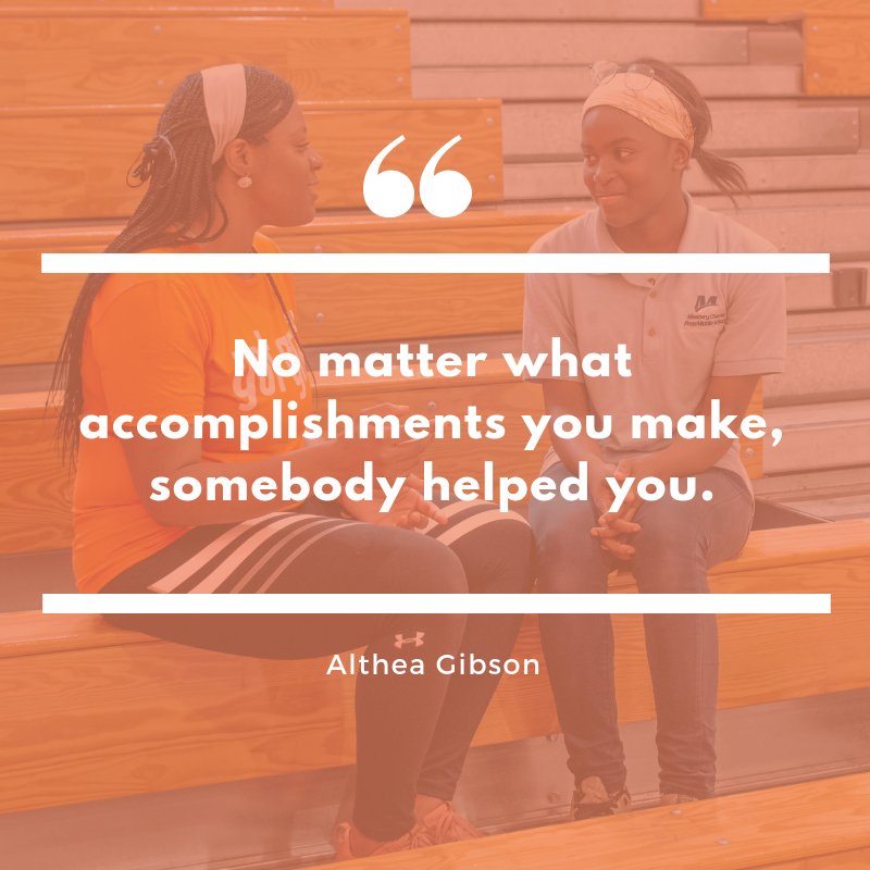 Our #gratituesday quote today comes to us from Althea Gibson! #mentoring #goals #grit #gratitude #mentors #coach #sports #youth #ymp #youthmentoringpartnership #up2us #up2ussports #americorps #nonprofit #altheagibson #gratitudequote #inspirationalquotes #tuesdaymotivation