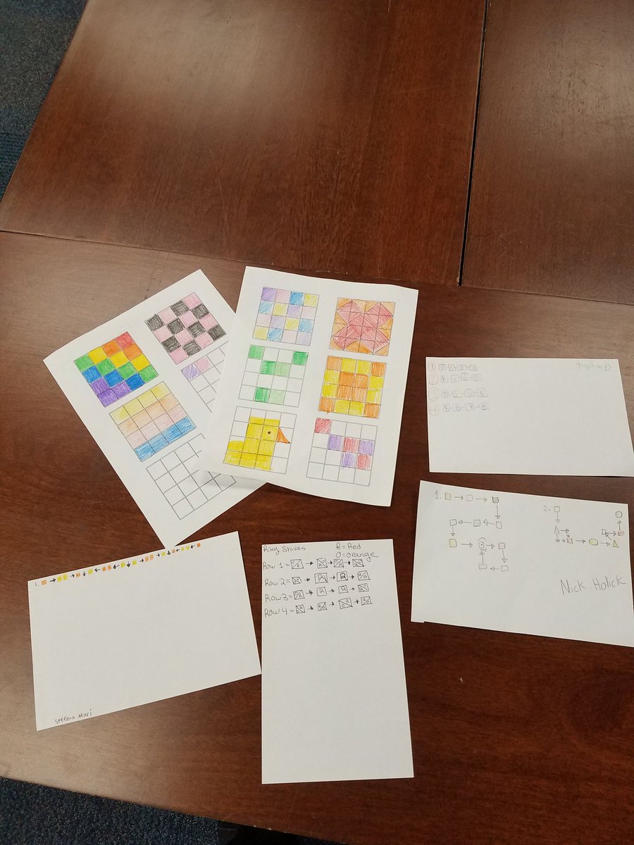STEM_ROX's tweet image. Today @RoxburyBdofEd went Tech-Free.... Ss and Ts took the challenge head-on. In our STEAM class we still practiced our coding skills using pixel art. Ss created images and wrote &quot;codes&quot; for their classmates to follow and recreate the image. #NoTechNoProblem #AtTheRox