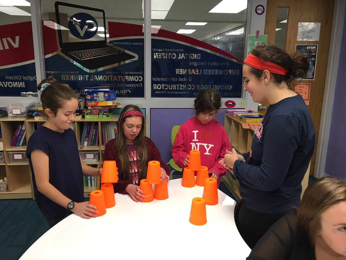 jill_kennett's tweet photo. Loved having Conestoga Valley High School Seniors come teach speed cup stacking to students at The Learning Center. #bringingkidstogether #speedcupstacking #CVVAElementaryLearningCenter @STEMCampEdu @CVBuckskins @FritzElementary @CVVA https://t.co/RWbFkaS73O