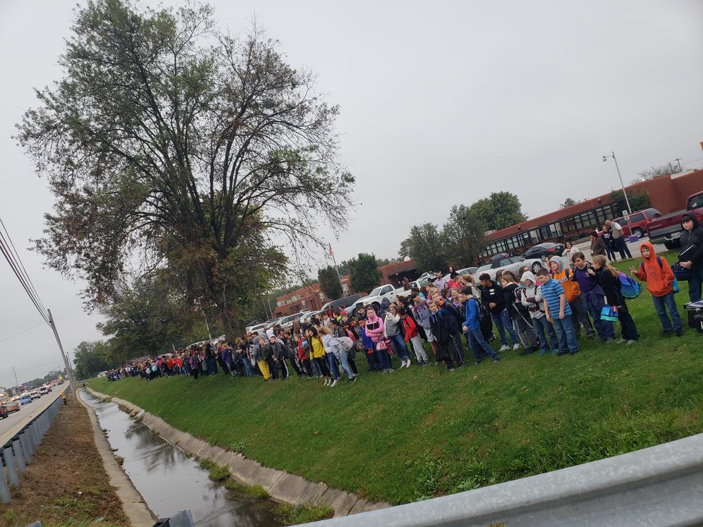 DrAgeeLeads's tweet photo. What do you do when the HS you feed is leaving for the state championship in volleyball??? Start the day lining the road to cheer them on as they leave, of couse!!! #PantherPride #PEMS #BumpSetSpikeWin @Principal_PHS_ https://t.co/bXhHqJATII