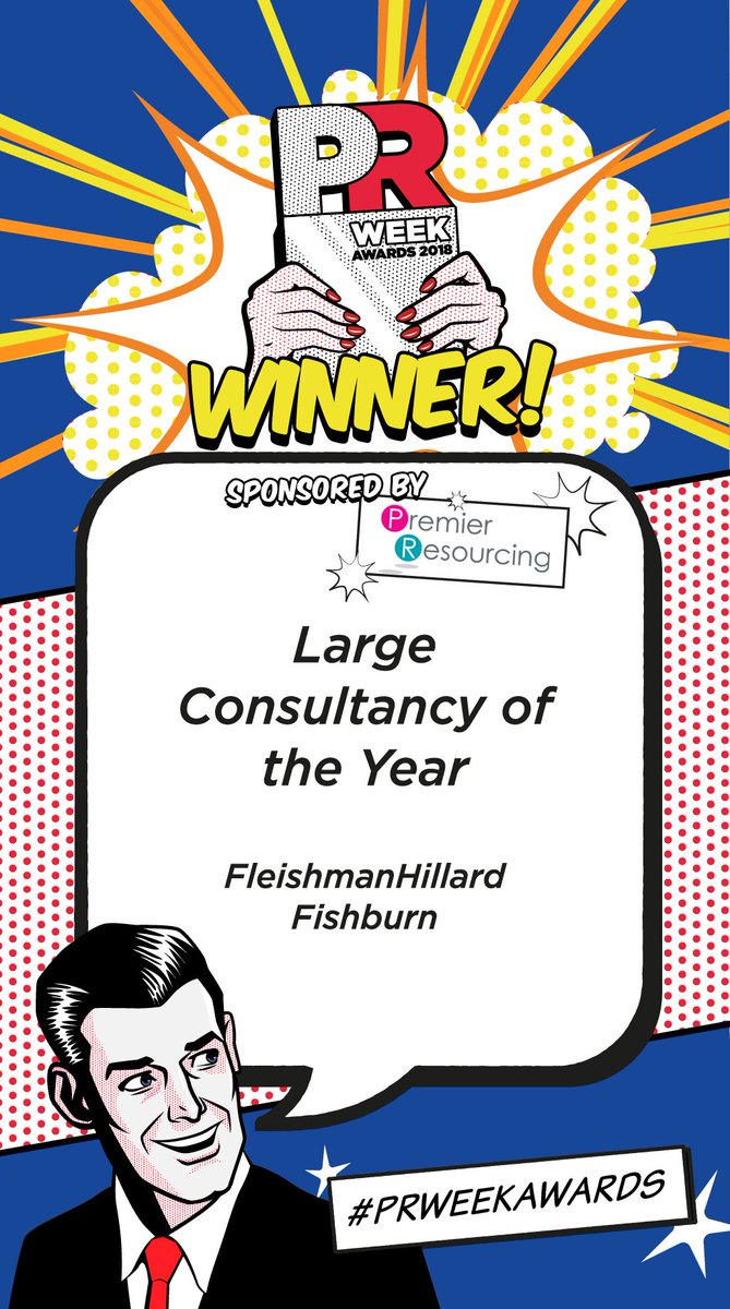 PRWeekAwards's tweet image. Taking home the title of Large Consultancy of the Year 2018 at the #PRWeekAwards is…. **Drumroll**... @FHFLondonl