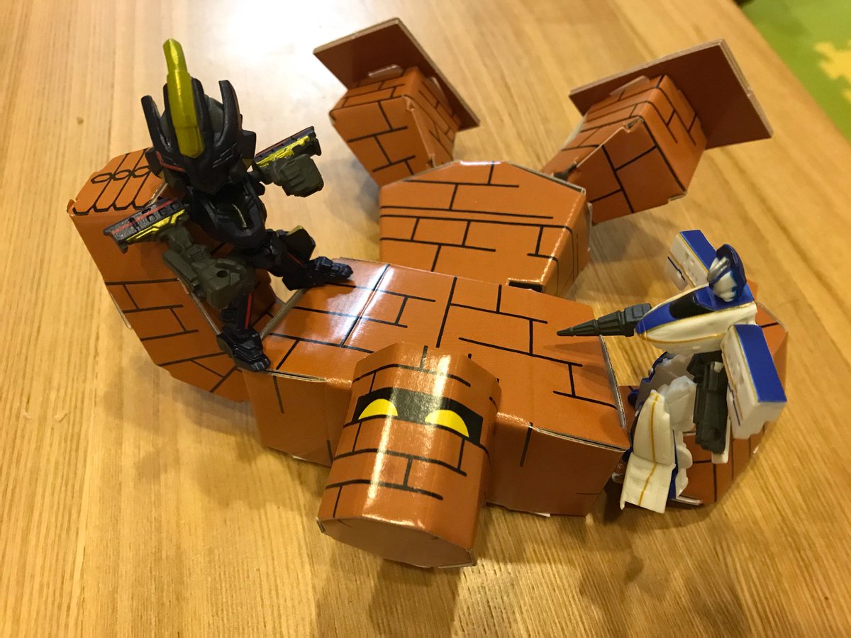 Tenkick ゴーレムを倒したシンカリオンとブラックシンカリオン