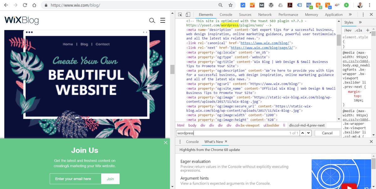 Kudos_Media's tweet image. How&apos;s WIX run their own blog on Wordpress rather than using their own WIX platform!! Probably because WIX is terrible for SEO... and they know it. #Wordpress #UseWordpress  #PleaseuseWordpress