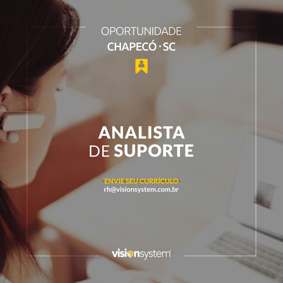 VSystem's tweet image. Faça parte do Grupo! 👨‍💻👩🏾‍💻

#Analista #Suporte #Software #Vaga #Emprego #Oportunidade