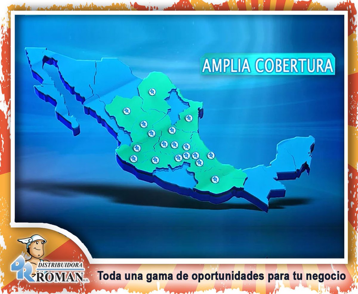 DistribuidRoman's tweet photo. #DistribuidoraRomán
Tenemos cobertura en 16 estados de la república mexicana: AGUASCALIENTES, DURANGO, GUANAJUATO, HIDALGO, JALISCO, MICHOACAN, NUEVO LEÓN, PUEBLA, QUERETARO, SAN LUIS POTOSI, TAMAULIPAS, TLAXCALA, VERACRUZ y ZACATECAS. https://t.co/q2GnbKPy7T