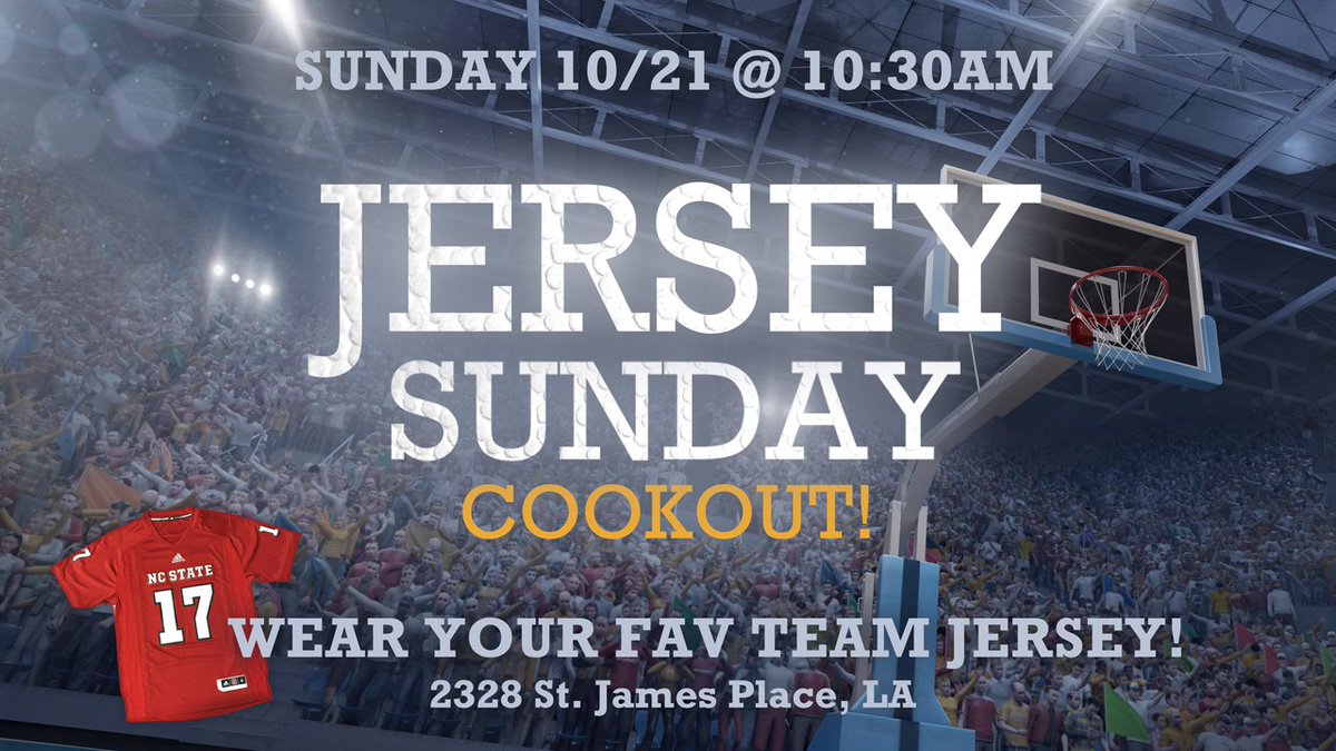 NewDawnLA's tweet photo. THIS SUNDAY! Don't miss our Jersey Sunday Cookout and 3-on-3 Basketball Tournament! https://t.co/l4KXJc4j0a
