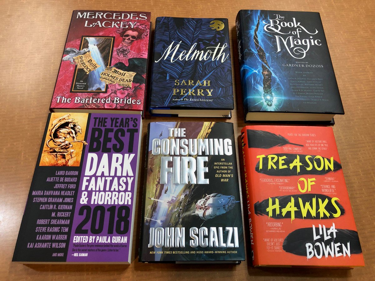 Happy #bookbirthday to #fantasy & #scifi writers @SarahGPerry, @mercedeslackey, @scalzi, @DelilahSDawson  and editors Gardner Dozois & @paulaguran.  @customhousebks @dawbooks @torbooks @orbitbooks @PrimeBooks.