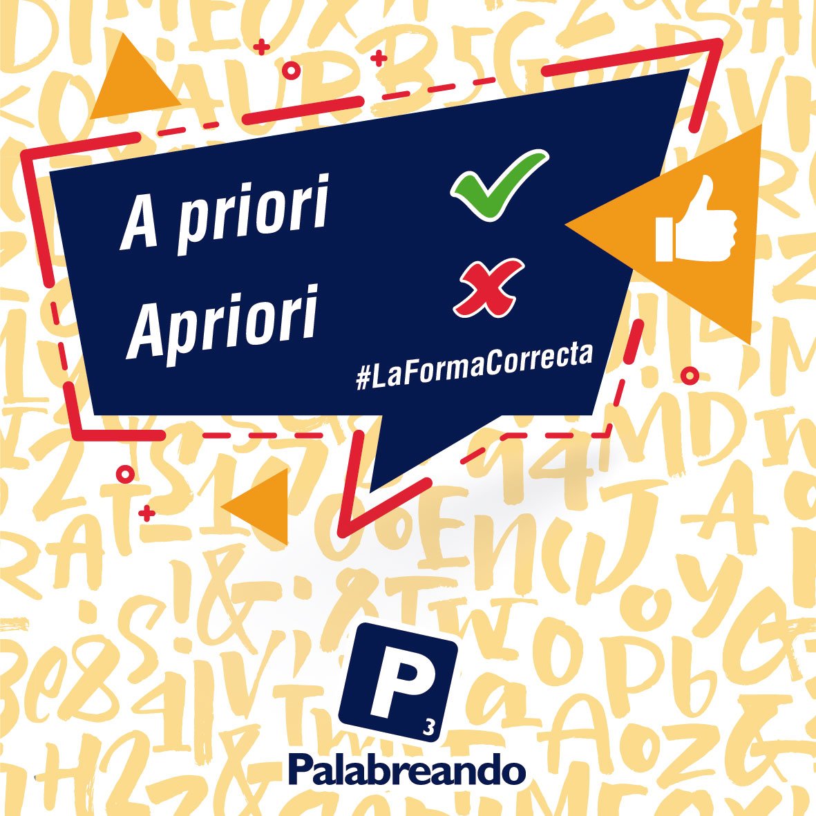 EnSerio_PR's tweet photo. #Palabreando🗣️ Apriori escrita en una sola palabra es una incorrección.
Lo correcto es a 𝗽𝗿𝗶𝗼𝗿𝗶, en dos palabras. Como tal, es una expresión latina que significa, literalmente, ‘de lo anterior’ o ‘por lo que precede’.mEj: Detesto que hagan juicios a priori sobre mi persona. https://t.co/cDK00EyqsH