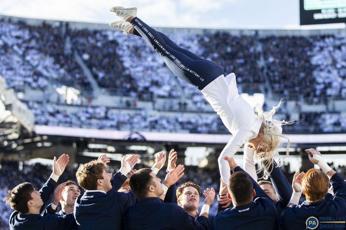 JoeHermitt's tweet photo. Penn State football faces in the crowd from Homecoming Stripeout. Know anyone that made it? https://t.co/JwRc8fWUCk @psufootball https://t.co/BhUYTcQjsg