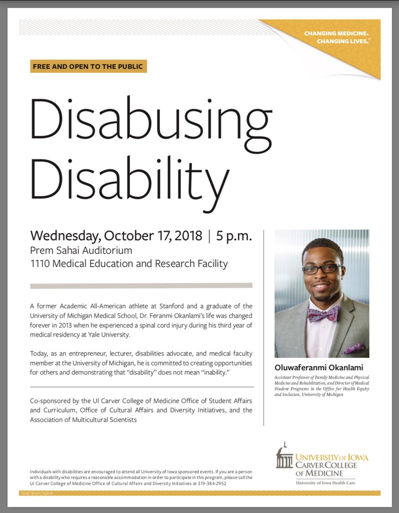 Okanlami's tweet image. Next stop - Iowa #DisabusingDisability @umichmedicine @umfamilymed @UM_OHEI