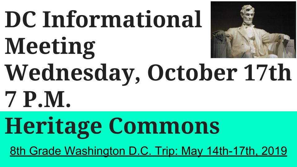 Tomorrow Night! D.C. Informational Meeting! #WeRHeritage
