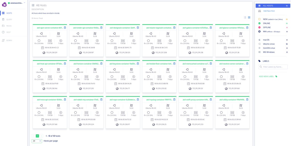 cloudnull's tweet image. #OSQuery and @Kolideco (fleet) are now part of the #OpenStack-Ansible-OPS tooling and integrates with our existing @elastic-stack.

&quot;Query your devices like a database&quot;™