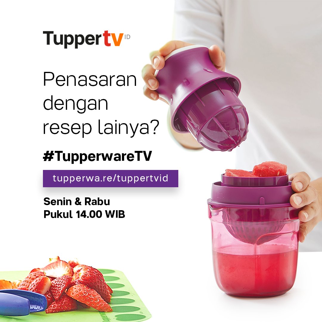 tupperwareID's tweet photo. Penasaran kan resep baru apa yang akan tayang di #TupperTV hari ini? Yuk, saksikan episode baru resep Red Attack Juice di Tupper TV jam 14.00 WIB melalui streaming di https://t.co/p77UC6wKCF https://t.co/qfXGXreVQC