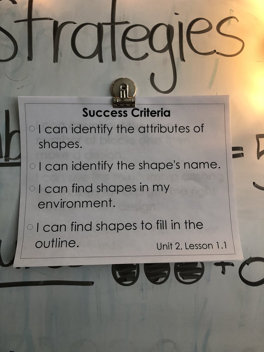 We started our geometry unit in math today! I use our success criteria as a guide when taking anecdotal notes ✏️👌🏼