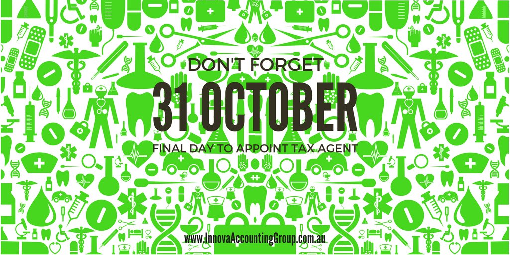 InnovaMedi's tweet image. Don't forget you need to either lodge your return or appoint a tax agent by the 31st October